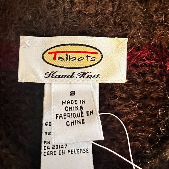 Talbots Hand Knit‎ Striped Cardigan Sweater S Multicolor mohair Button Front - Picture 5 of 10